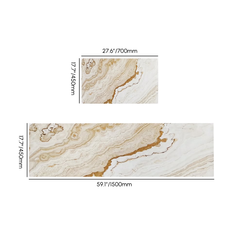 Homary Marble Washable Non-slip Absorbent Kitchen Runner Mats Set of 2