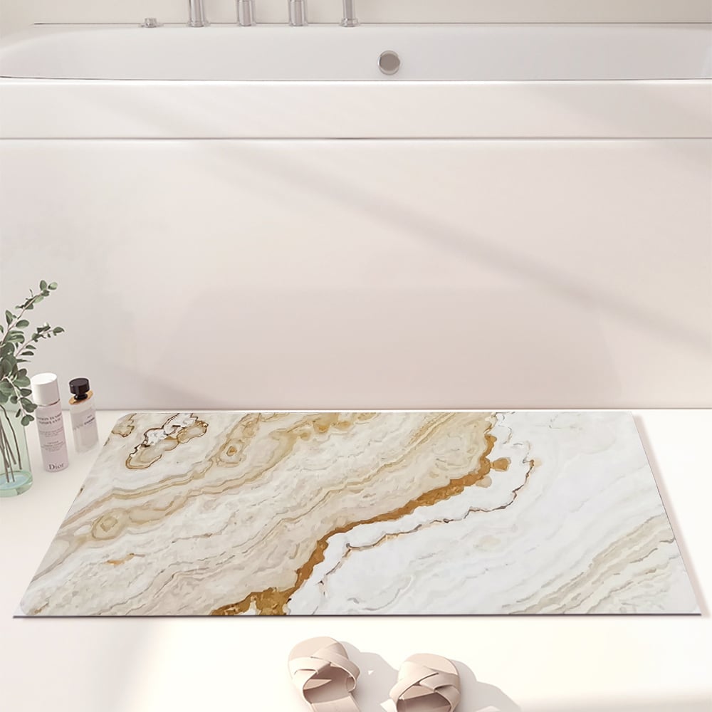 Homary Marble Washable Non-slip Absorbent Kitchen Runner Mats Set of 2
