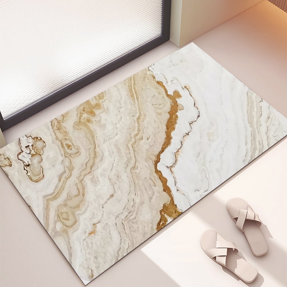 Homary Marble Washable Non-slip Absorbent Kitchen Runner Mats Set of 2