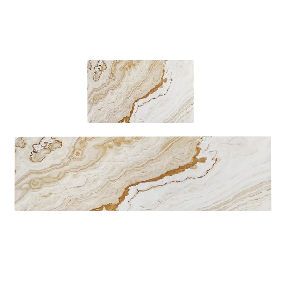 Homary Marble Washable Non-slip Absorbent Kitchen Runner Mats Set of 2