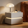 Homary Lumio 3-Drawer LED Smart Nightstand Black With Light