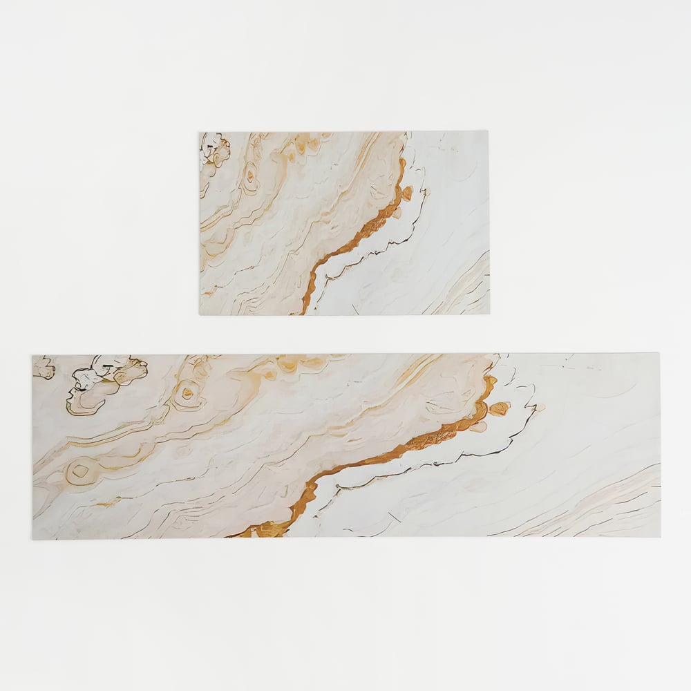 Homary Marble Washable Non-slip Absorbent Kitchen Runner Mats Set of 2