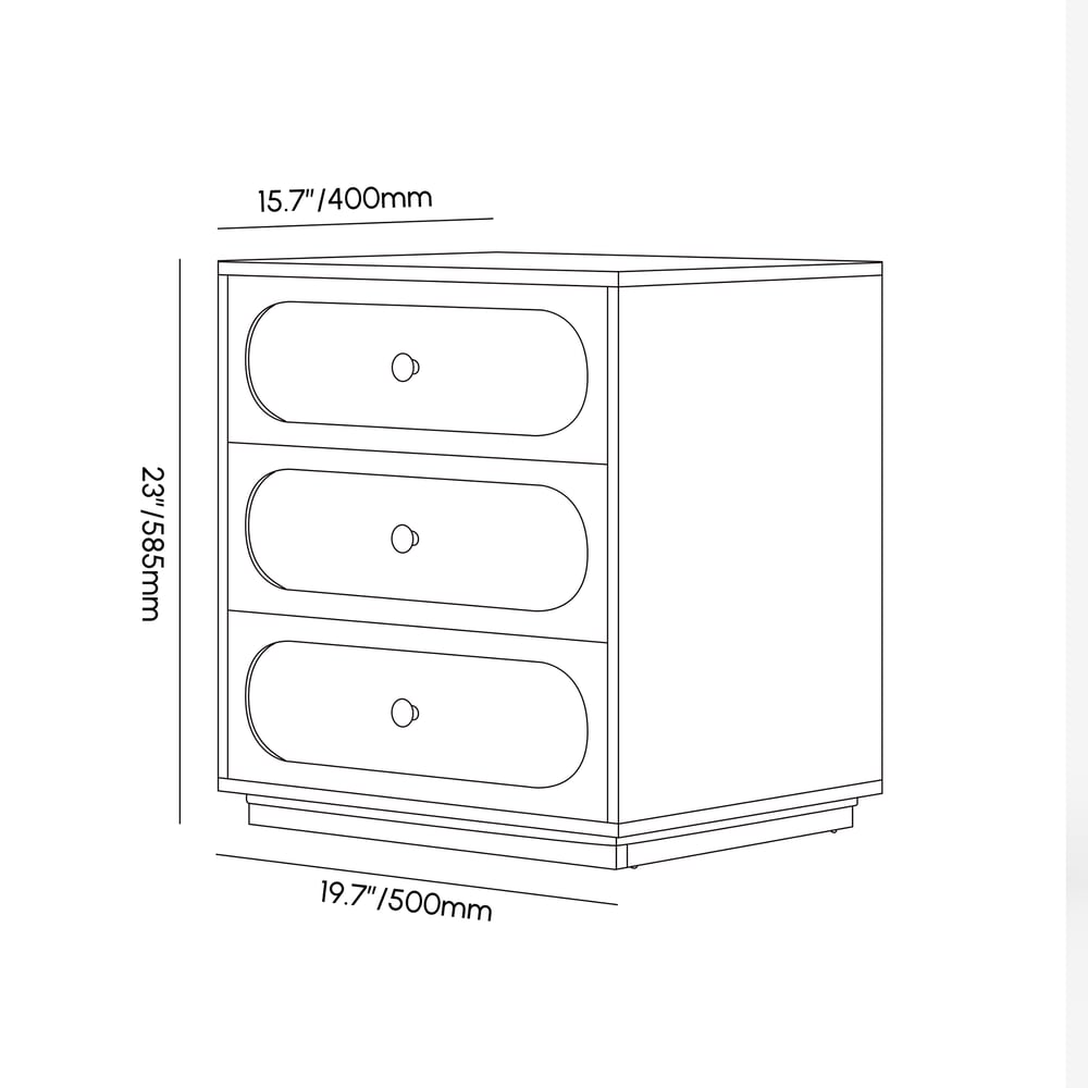 Homary Krila Floating 3-Drawer LED Smart Nightstand Warm White Set of 2