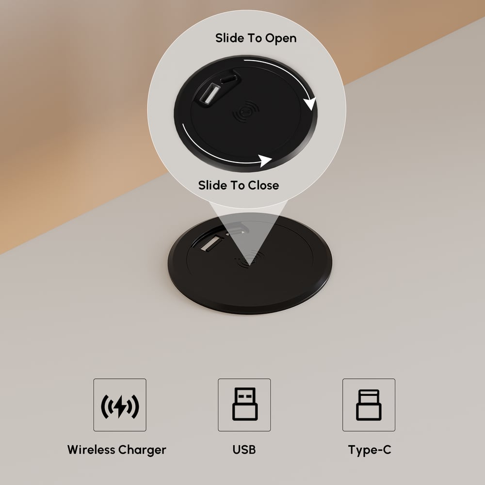 Homary Krila Floating 3-Drawer LED Smart Nightstand With Light