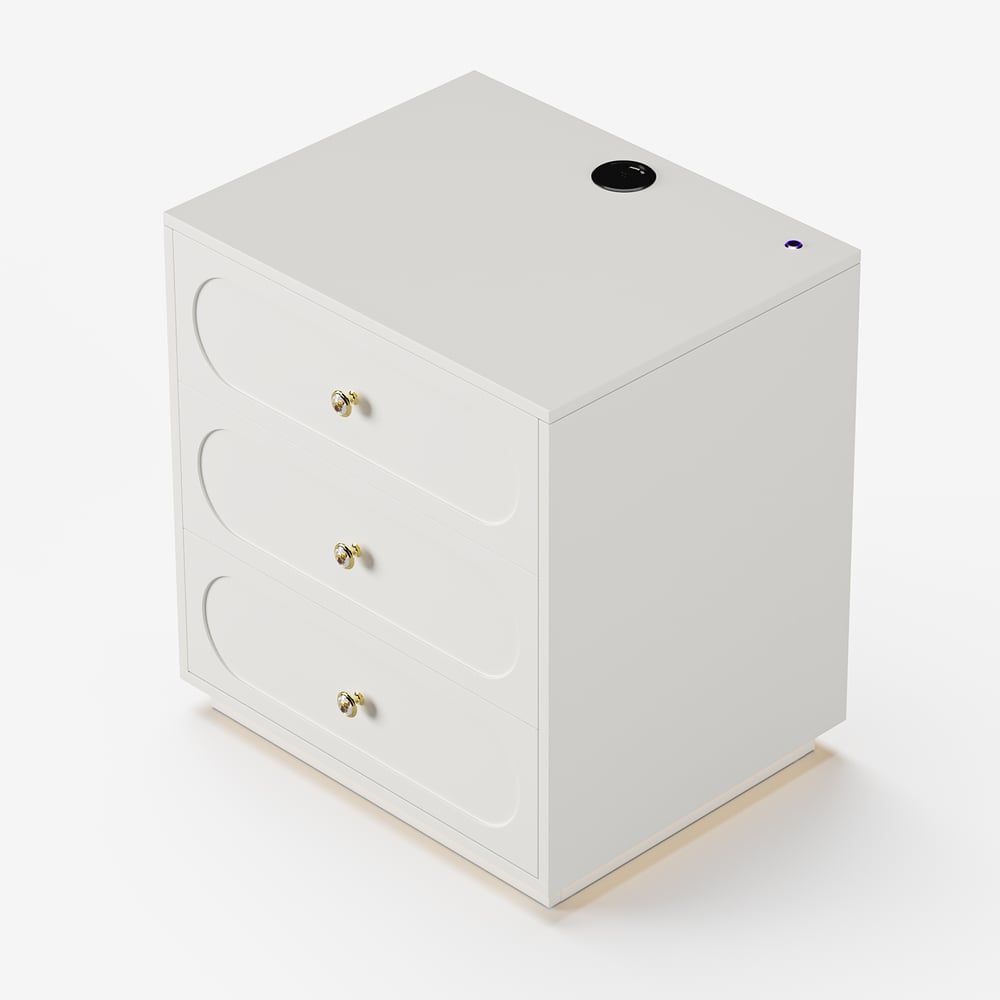 Homary Krila Floating 3-Drawer LED Smart Nightstand With Light